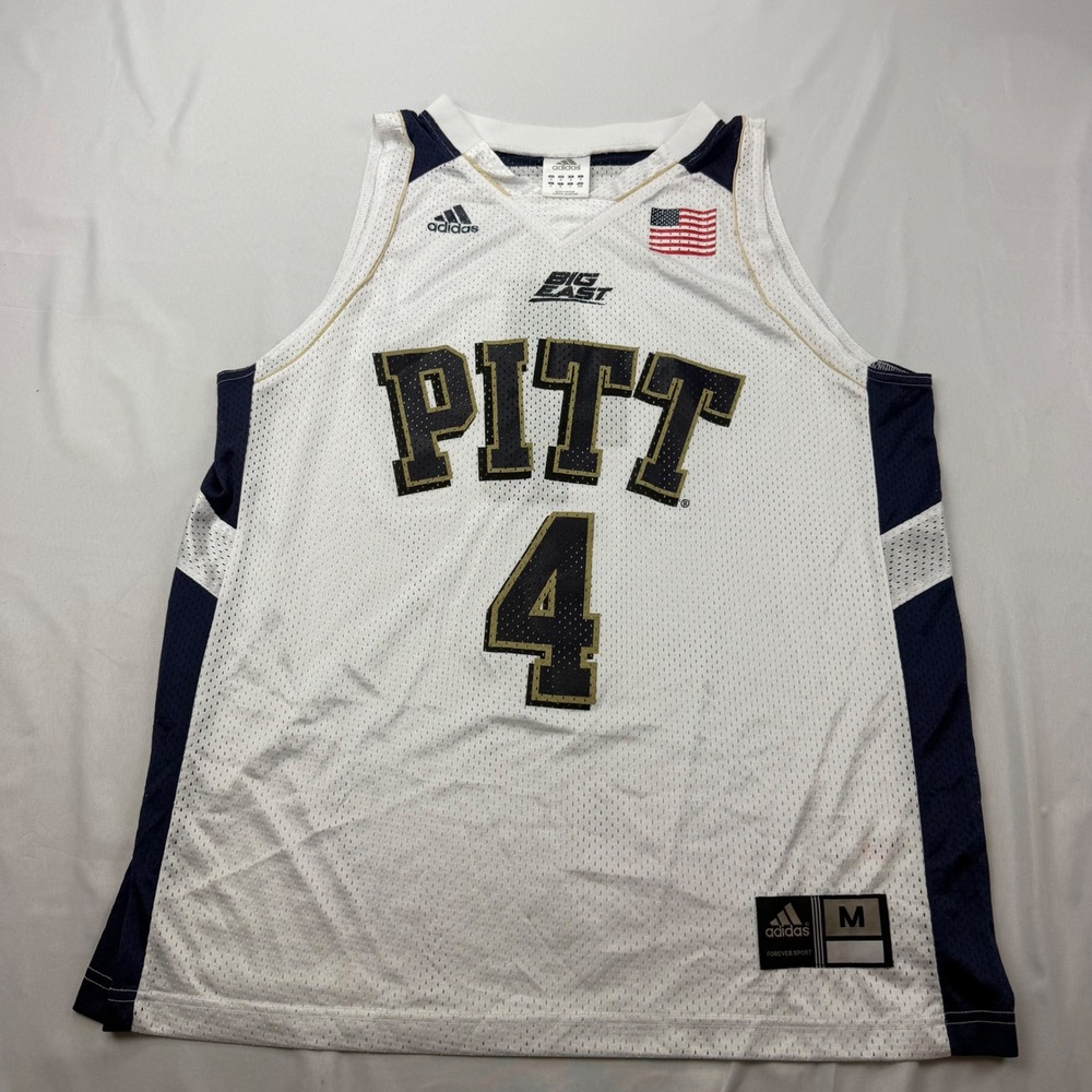Adidas Pitt Panthers Basketball Jersey Mens Medium White Big East #4 Mesh